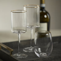 Orion White Wine Glasses Gold Rim, Set 4 - Glass Detail | Bone & Brass