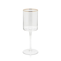 Orion White Wine Glasses Gold Rim, Set 4 | Bone & Brass
