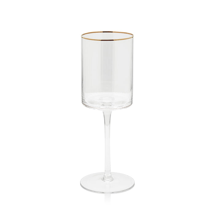 Orion White Wine Glasses Gold Rim, Set 4 | Bone & Brass