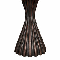 Osiris Round Black & Mahogany Dining Table base with fluted, contemporary design.