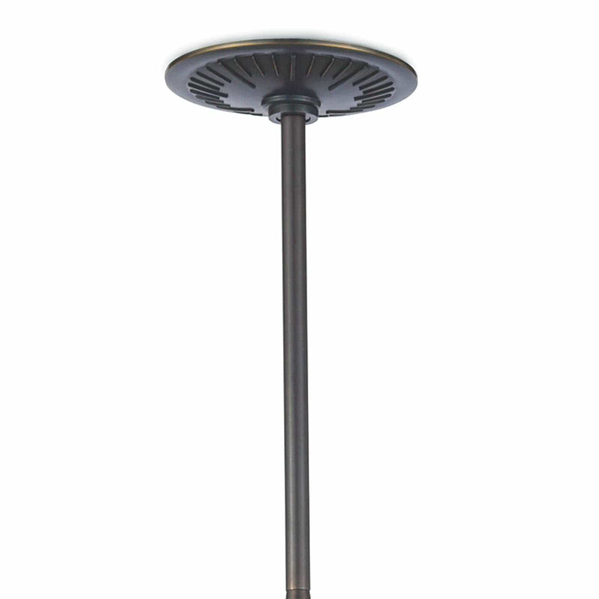 Otis Pendant's blackened natural brass ceiling canopy and suspension rod.