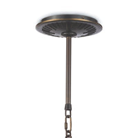 Otis Small Blackened Natural Brass pendant light canopy with pipe and chain.