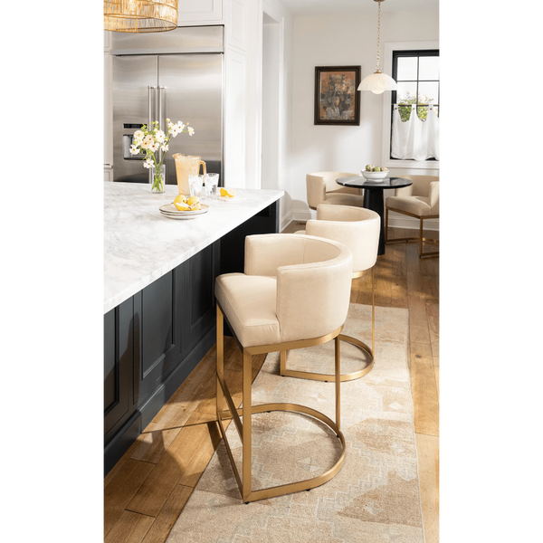 Owen Leather Counter and Bar Stool - Black and Cappuccino Options