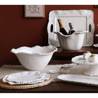 VIDA Alegria White Salad Plate Set of 4 - Plate View | Bone & Brass