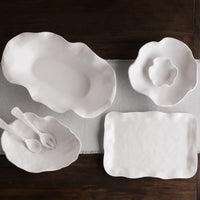 Vida Nube Extra Large Oval Centerpiece (White) - Platter Side View | Bone & Brass