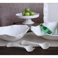 Vida Nube Large Salad Servers (White) - Set View | Bone & Brass