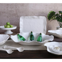 Vida Nube Extra Large Oval Centerpiece (White) - Platter View | Bone & Brass