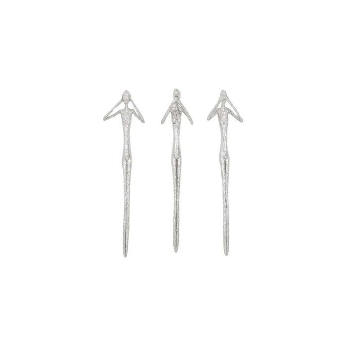 Silver Leaf See,Hear,Speak no Evil Wall Sculptures