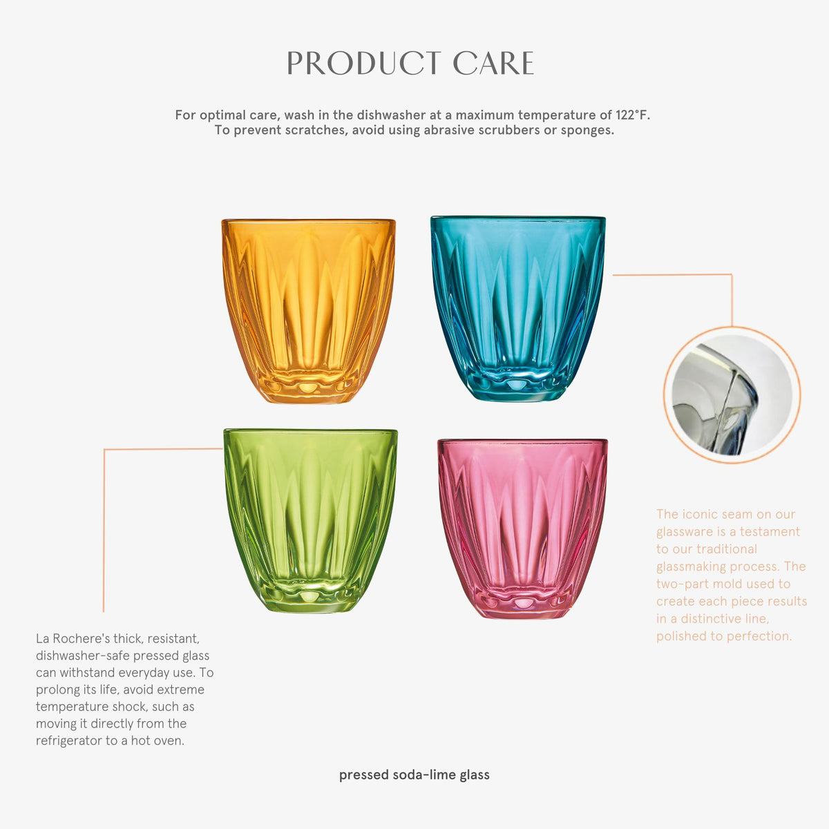 Lily Tumbler Set-6 - Side View | Bone & Brass