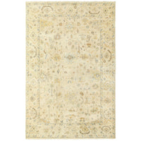 Palace Beige & Grey Traditional Rug, hand-knotted wool with classic Oushak patterns.