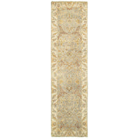 Palace Grey & Beige Traditional Hand-Knotted Wool Rug with classic Oushak patterns.