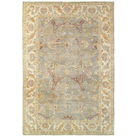Hand-knotted Palace Grey & Beige Traditional Wool Rug with classic Oushak patterns.