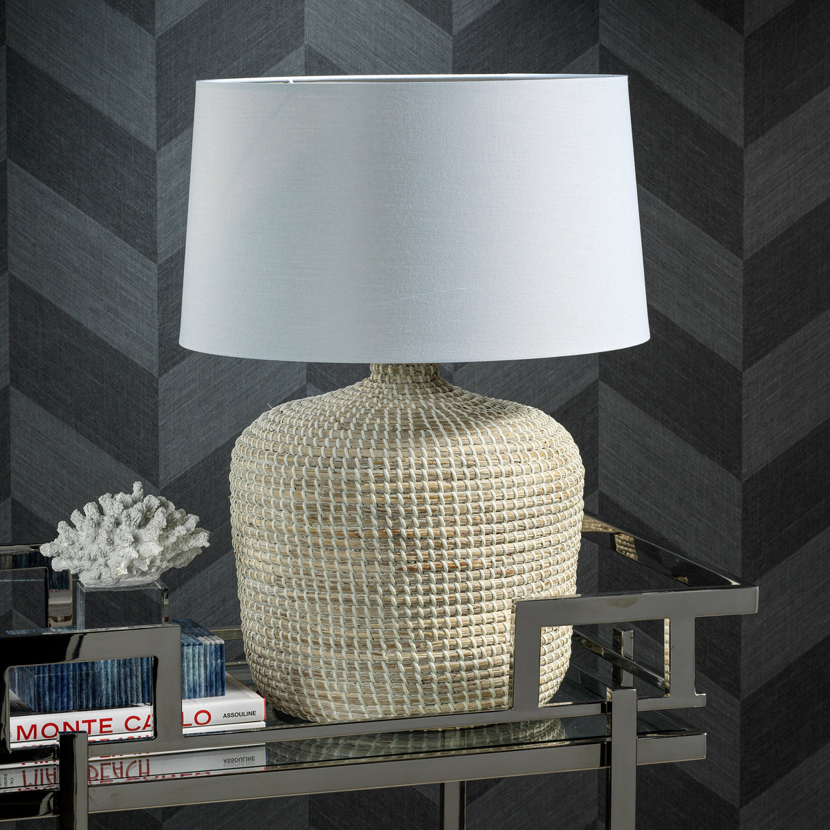 Palm Beach Seagrass Table Lamp - Lamp Detail | Bone & Brass