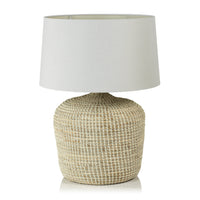 Palm Beach Seagrass Table Lamp | Bone & Brass