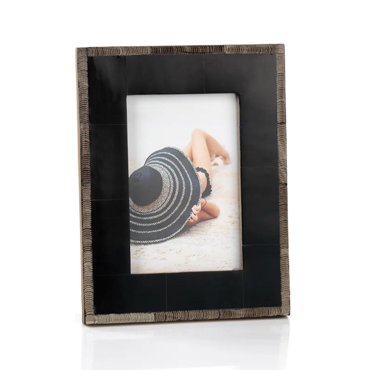 Palm Desert Chiseled Horn Photo Frame 5x7 | Bone & Brass
