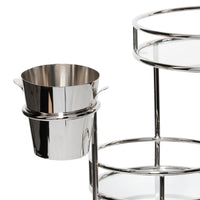 Paradise Cove Nickel & Black Bar Cart with Ice Bucket - Bar Cart Side View | Bone & Brass