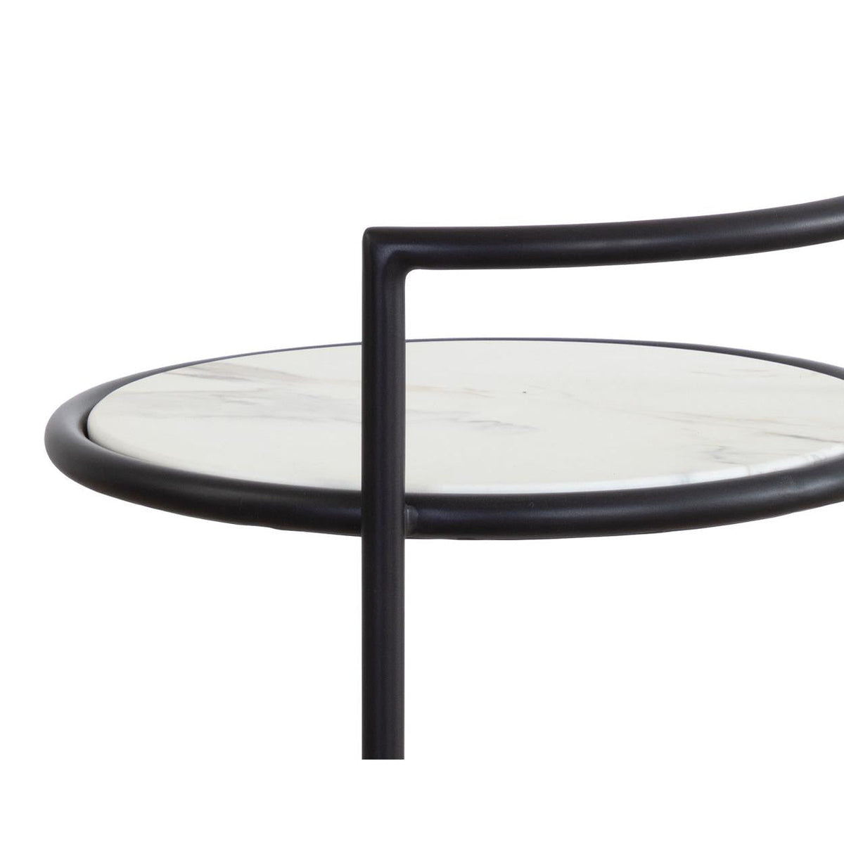 Parga Matte Black & White Side Table - Table View | Bone & Brass