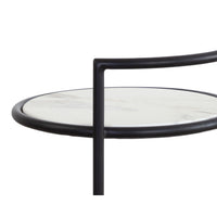 Parga Matte Black & White Side Table - Table View | Bone & Brass