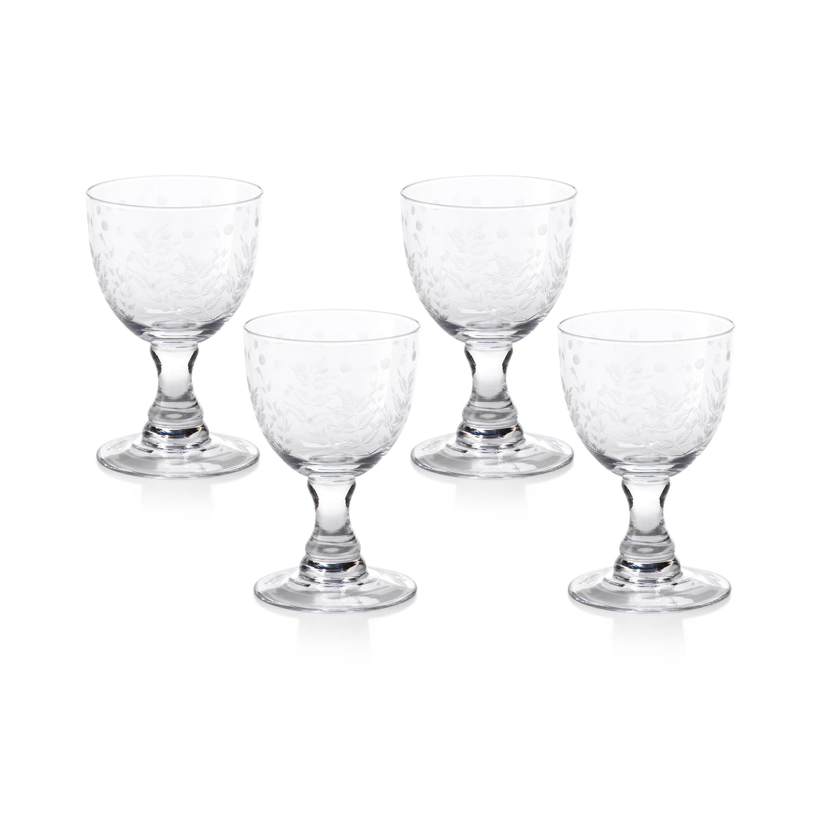 Patirica Tall White Wine Glass, Set 4 - Glass Stem Detail | Bone & Brass
