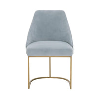 Patricia Coastal Velvet Dining Chair, Set 2 - Chair Side View | Bone & Brass