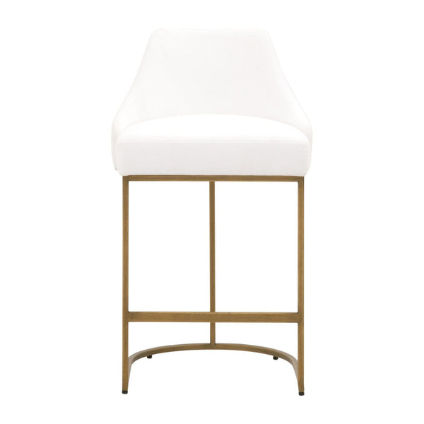 Patricia Ivory & Gold Counter Stool, Set 2 - Stool Side View | Bone & Brass