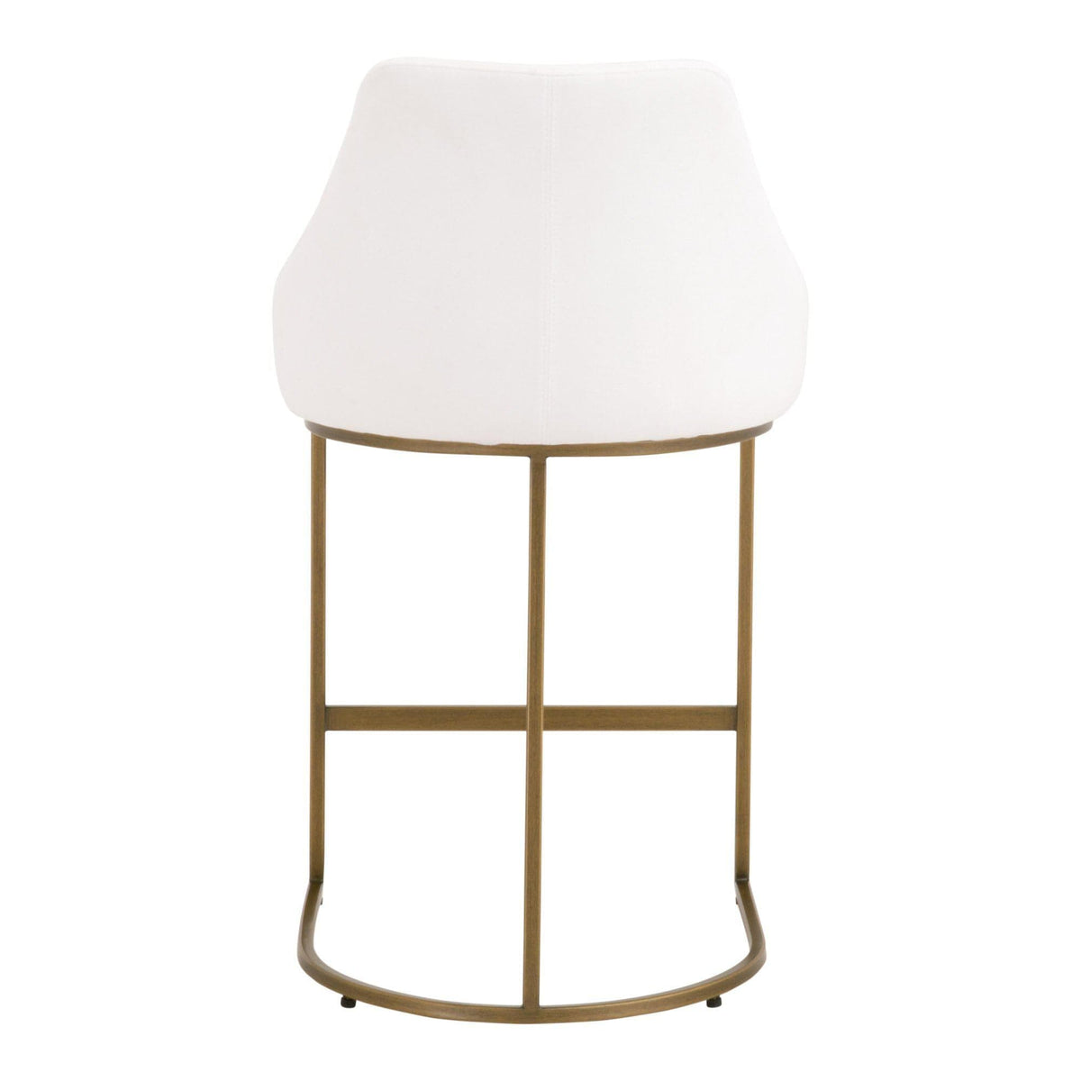 Patricia Ivory & Gold Counter Stool, Set 2 - Stool Seat Detail | Bone & Brass