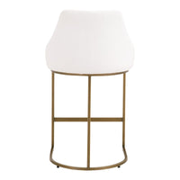 Patricia Ivory & Gold Counter Stool, Set 2 - Stool Seat Detail | Bone & Brass