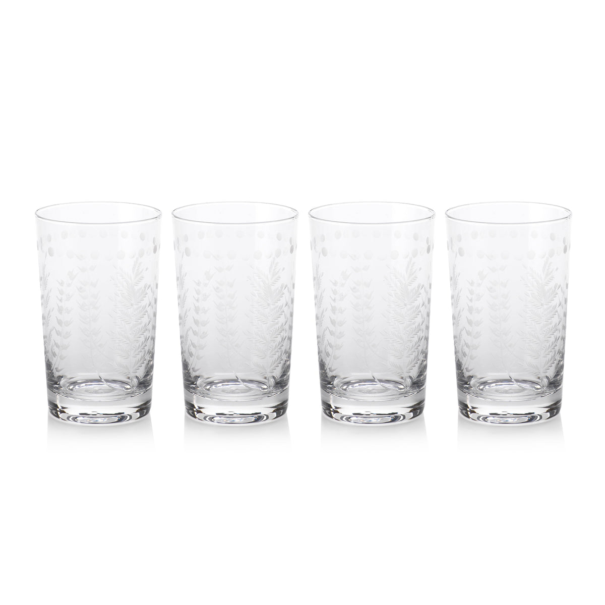 Patricia Tall Highball Glasses, Set 4 - Glass Side View | Bone & Brass