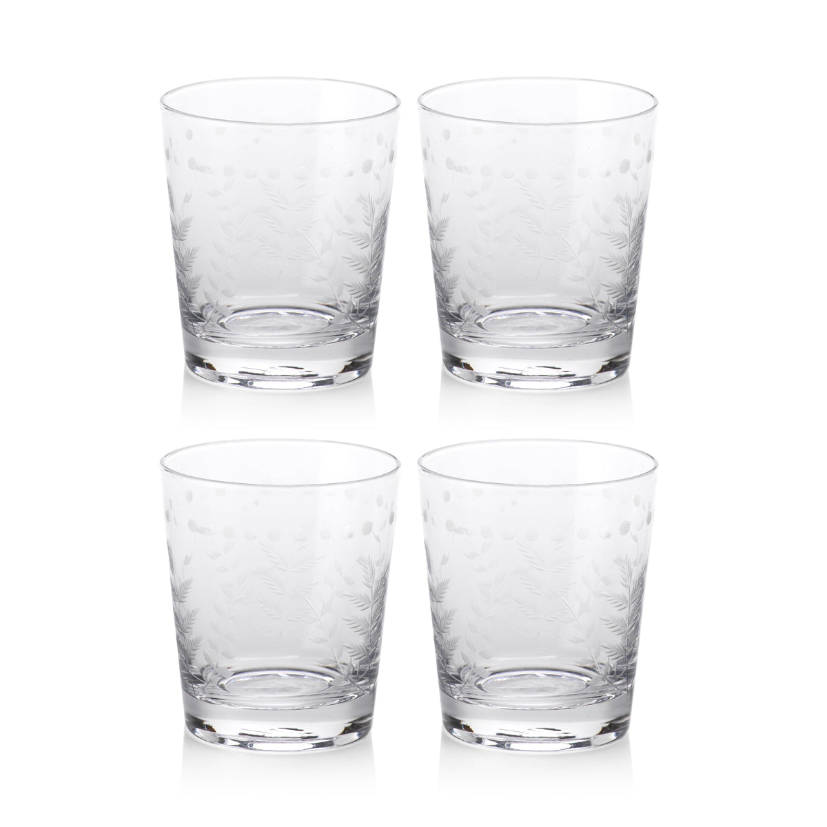 Patricia Tall Old Fashioned Glasses, Set 4 - Glass Side View | Bone & Brass