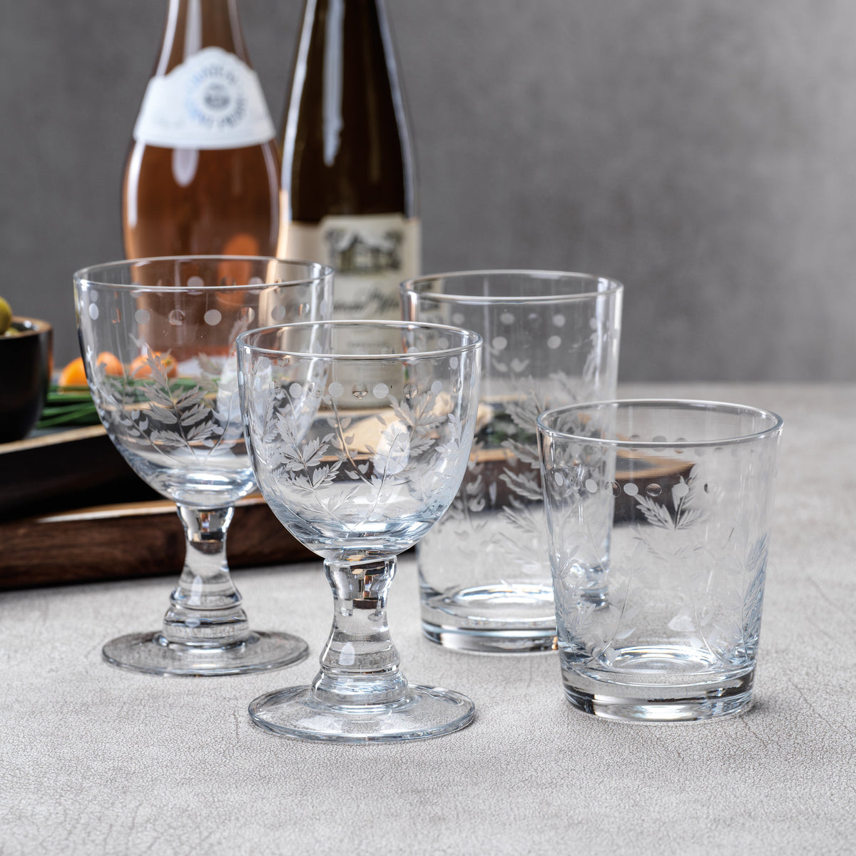 Patricia Tall Old Fashioned Glasses, Set 4 - Glass Close Up | Bone & Brass