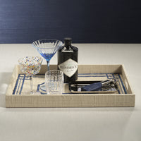 Pattern Natural Fiber Raffia Serving Tray - Tray Detail | Bone & Brass