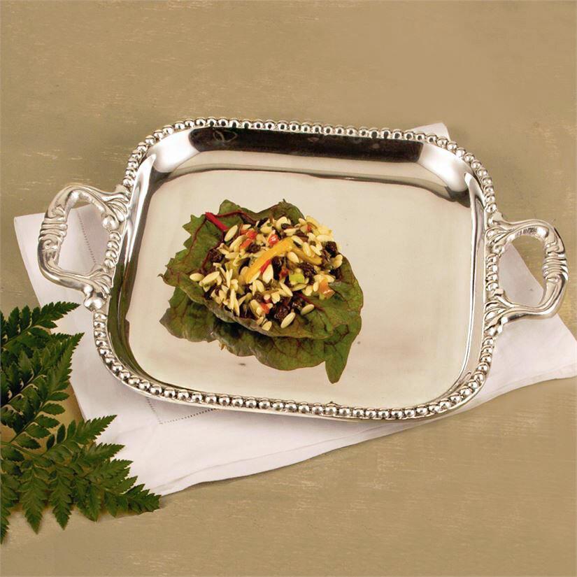 Pearl David Medium Square Tray - Tray Side View | Bone & Brass