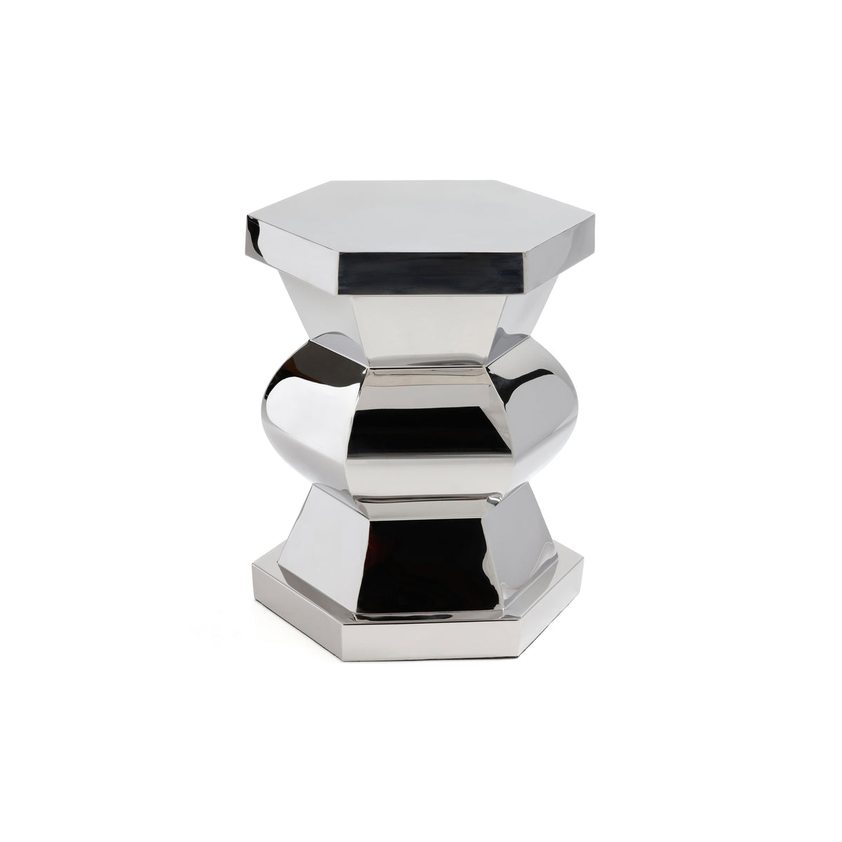 Peninsula Polished Stainless Steel Side Table | Bone & Brass