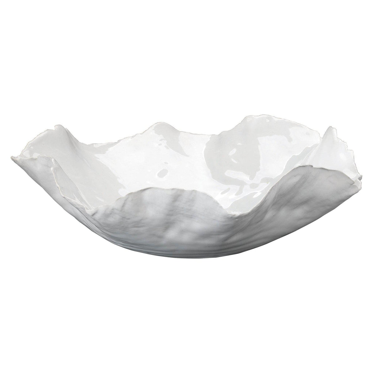 Peony Bowl White Ceramic | Bone & Brass