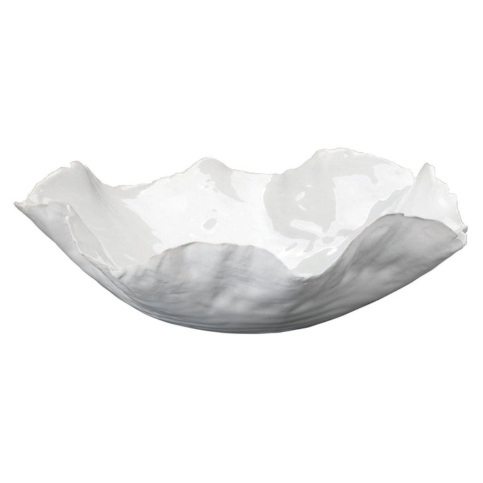 Peony Bowl White Ceramic | Bone & Brass