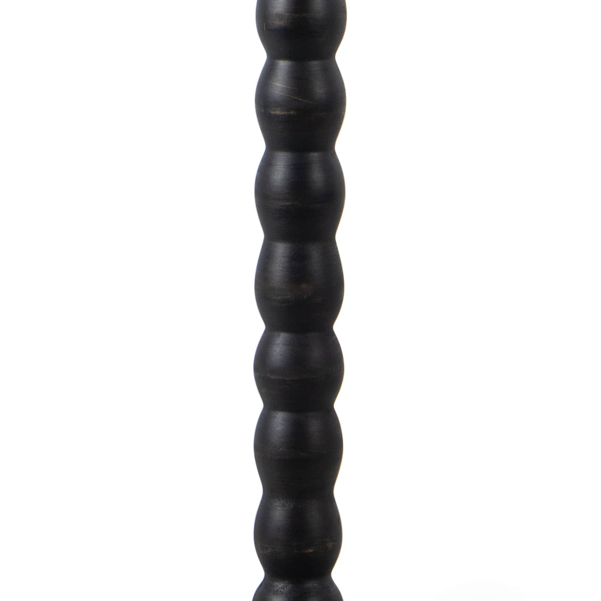 Ebony Perennial Buffet Lamp with hand-lathed solid wood base and rustic-chic finish.