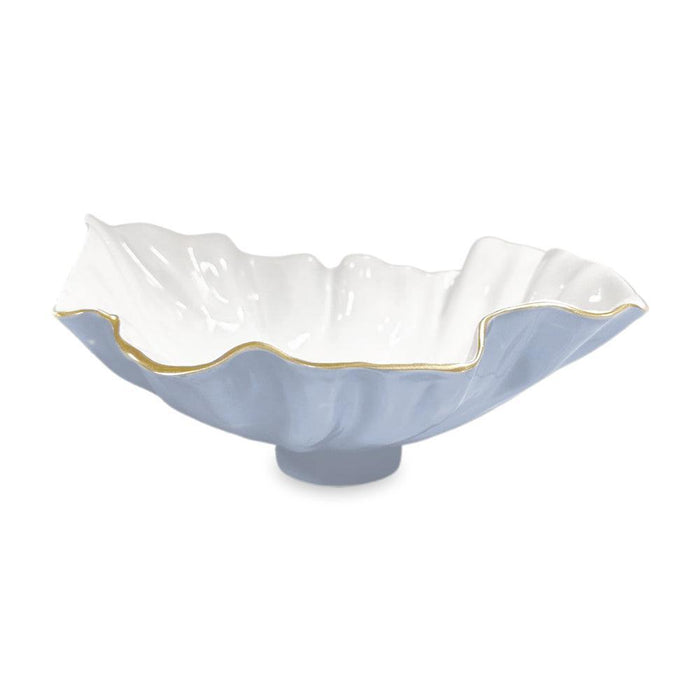 Periwinkle, White & Gold Bloom Medium Bowl | Bone & Brass