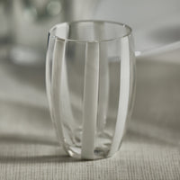 Pesaro White Stipe Stemless Glasses, Set 4 - Glass Detail | Bone & Brass