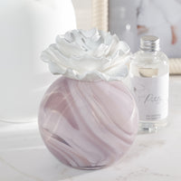 Petals Porcelain Scented Oil Diffuser - Candle Label Detail | Bone & Brass