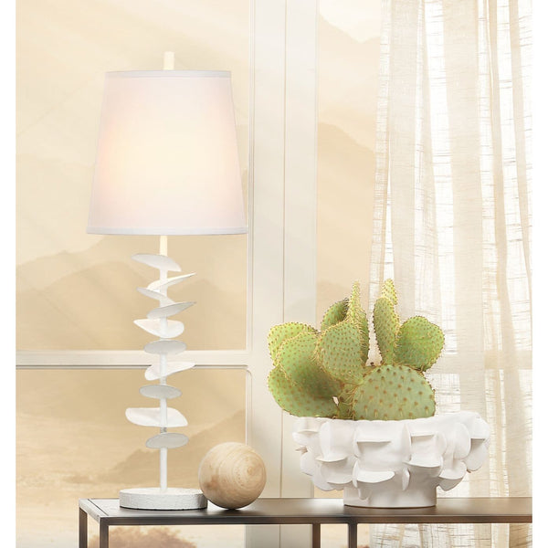 Petals White Gesso Table Lamp - Lamp Detail | Bone & Brass