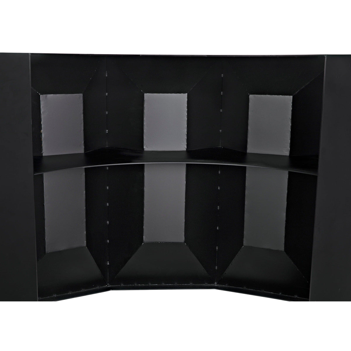 Petra Matte Black Industrial Bar with steel framing and unique modern design.