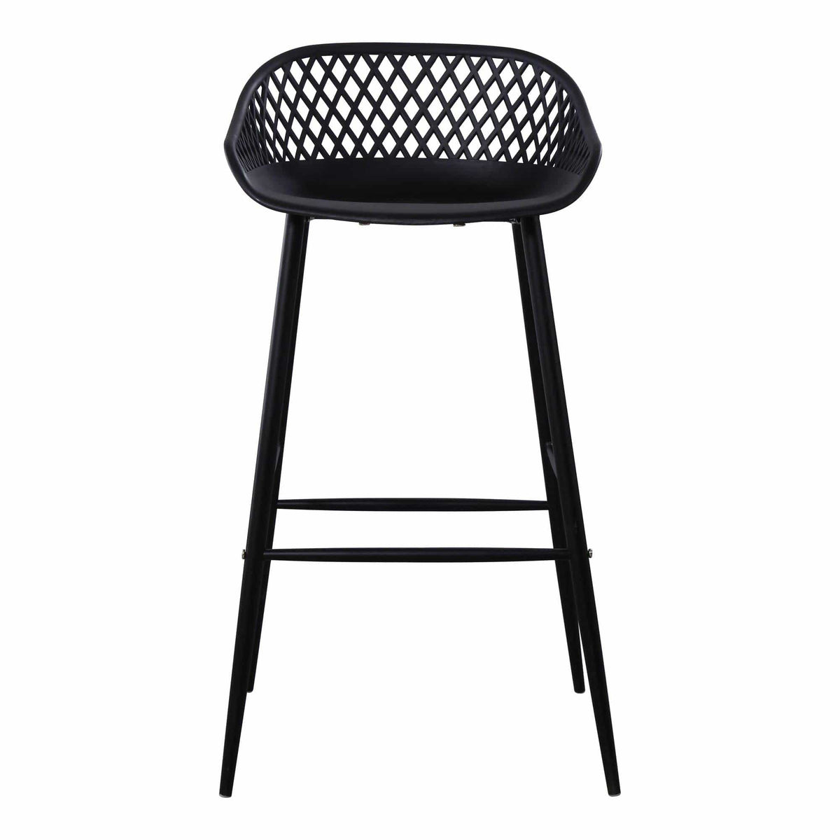 Piazza Black Outdoor Barstool, Set 2 - Outdoor Stool Side View | Bone & Brass