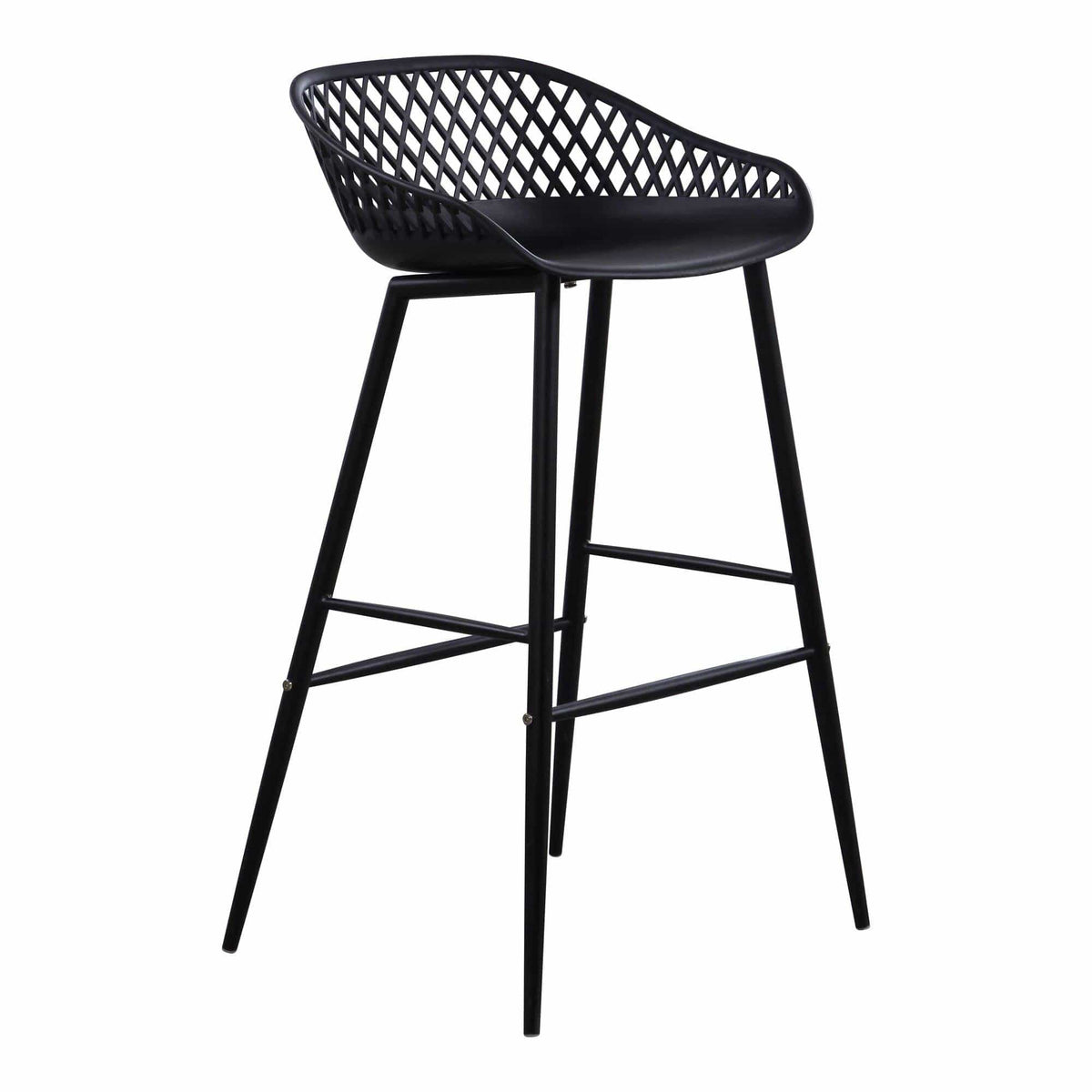 Piazza Black Outdoor Barstool, Set 2 - Outdoor Stool Detail | Bone & Brass