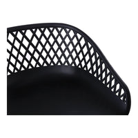 Piazza Black Outdoor Barstool, Set 2 - Outdoor Stool Side View | Bone & Brass