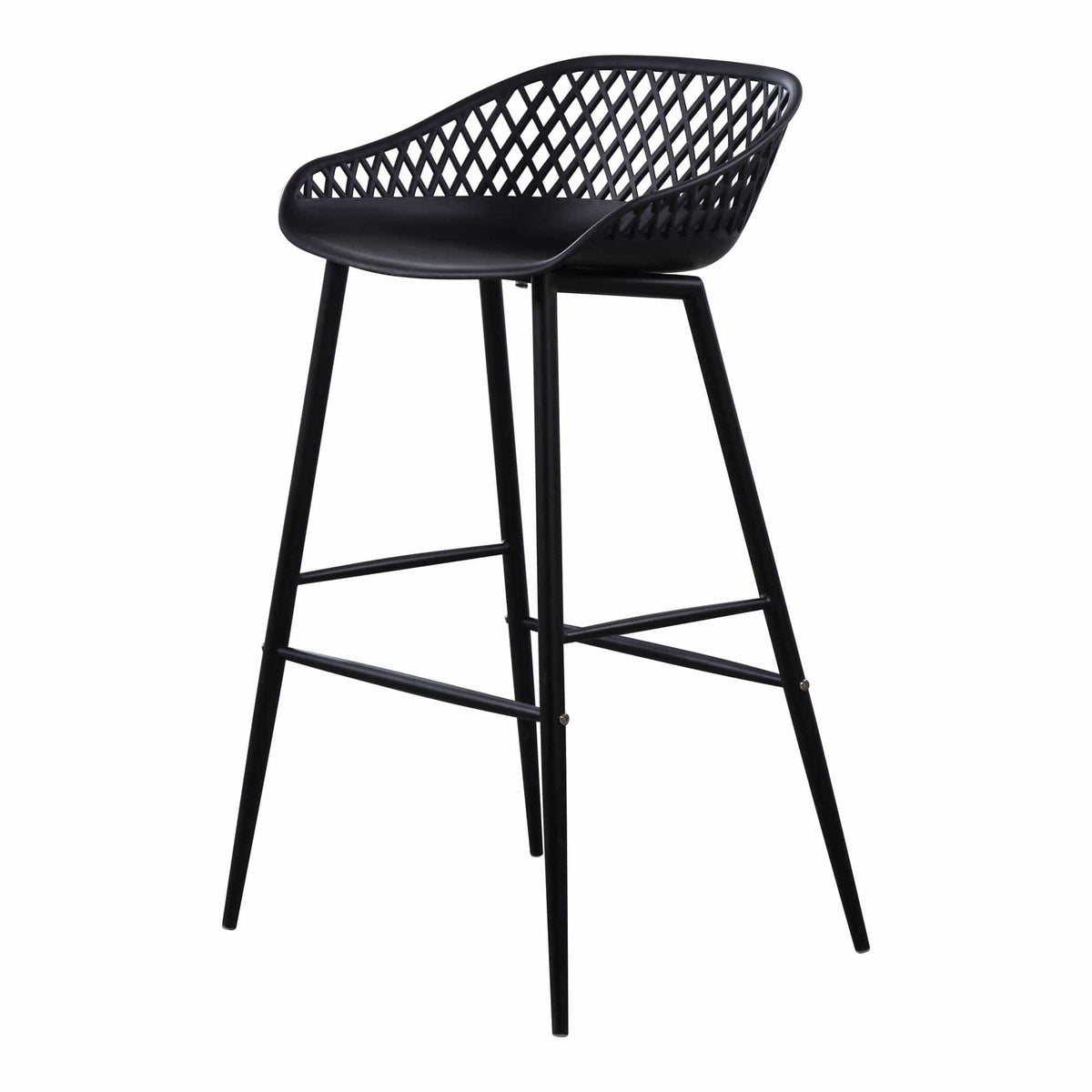 Piazza Black Outdoor Barstool, Set 2 | Bone & Brass