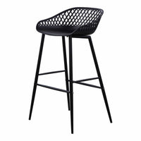 Piazza Black Outdoor Barstool, Set 2 | Bone & Brass