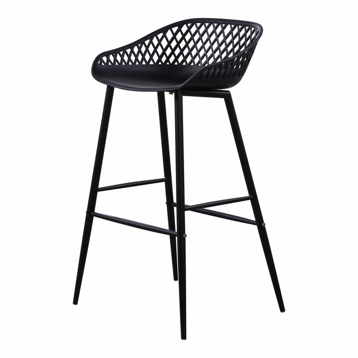 Piazza Black Outdoor Barstool, Set 2 | Bone & Brass