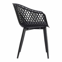 Piazza Black Outdoor Dining Chair, Set 2 - Outdoor Dining Chair Side View | Bone & Brass