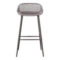 Piazza Grey Outdoor Barstool, Set 2 - Outdoor Stool Side View | Bone & Brass