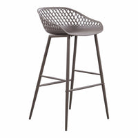 Piazza Grey Outdoor Barstool, Set 2 - Outdoor Stool Detail | Bone & Brass